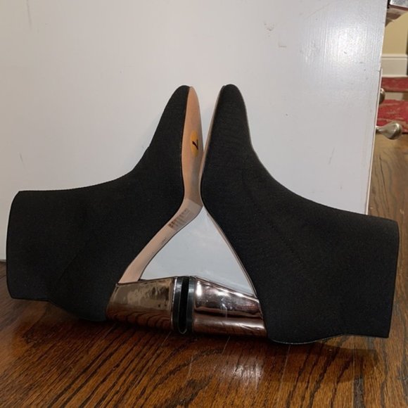 BCBG Leather Black with Silver Booties - Picture 3 of 6